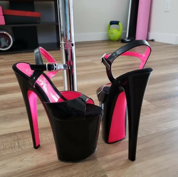 Pleaser Shoes - Pink and Black Pleasers